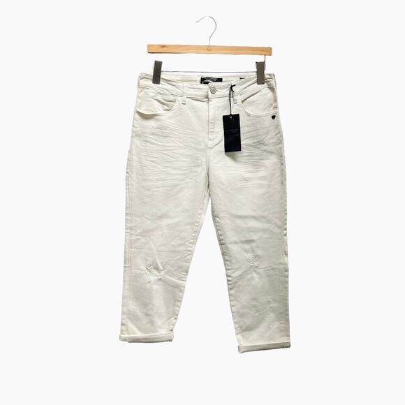Scotch & Soda Denim - Scotch & Soda Johnny Boyfriend Cropped Denim Jeans White Distressed Size 27 NWT